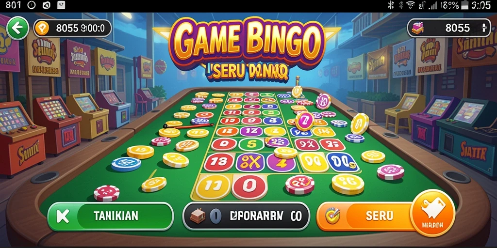 Tampilan gameplay seru dari aplikasi Bingo 8055.