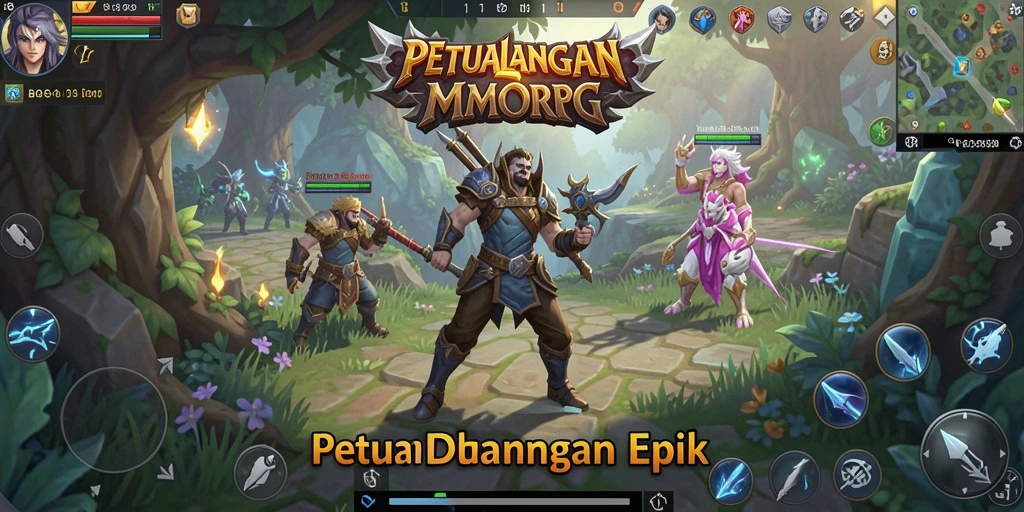 Tampilan gameplay epik di dunia fantasi BOS01.