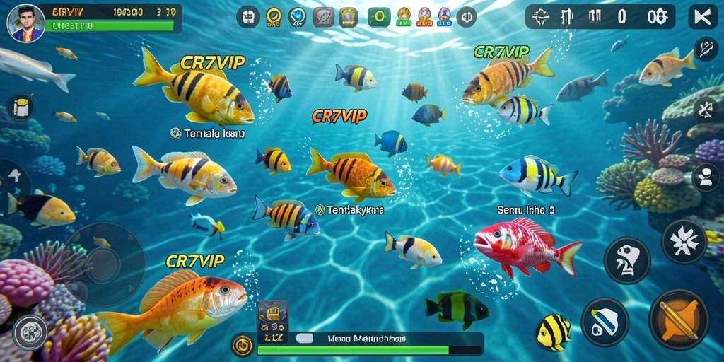 Tampilan luar biasa dari gameplay Tembak Ikan di CR7VIP.