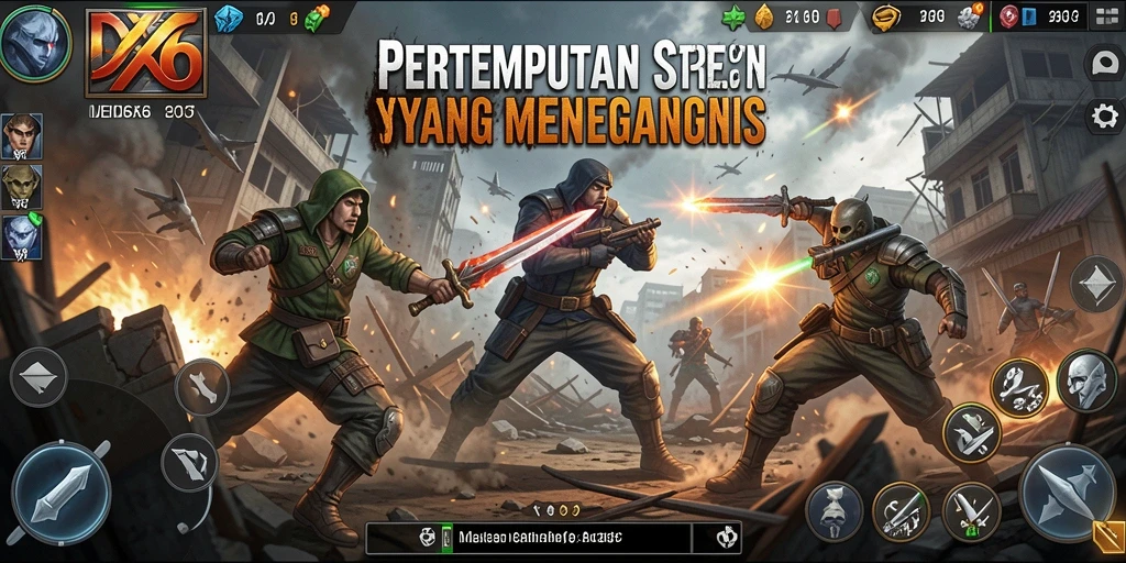 Tampilan gameplay mendebarkan dari pertandingan strategi di IDX66.