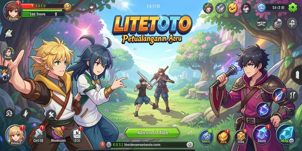 Tangkapan layar dari gameplay LITETOTO menampilkan aksi seru karakter Anime.