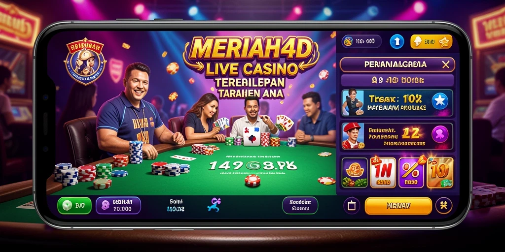 Screenshot gameplay Live Casino yang menampilkan dealer langsung dan permainan seru.