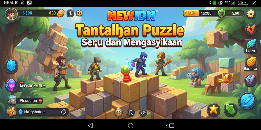 Tampilan gameplay NEWIDN yang seru dan menantang puzzle.