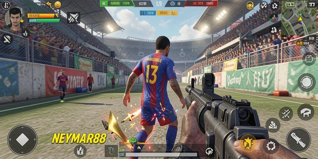 Screenshot <strong>NEYMAR88</strong> menampilkan aksi seru dalam game TPS.