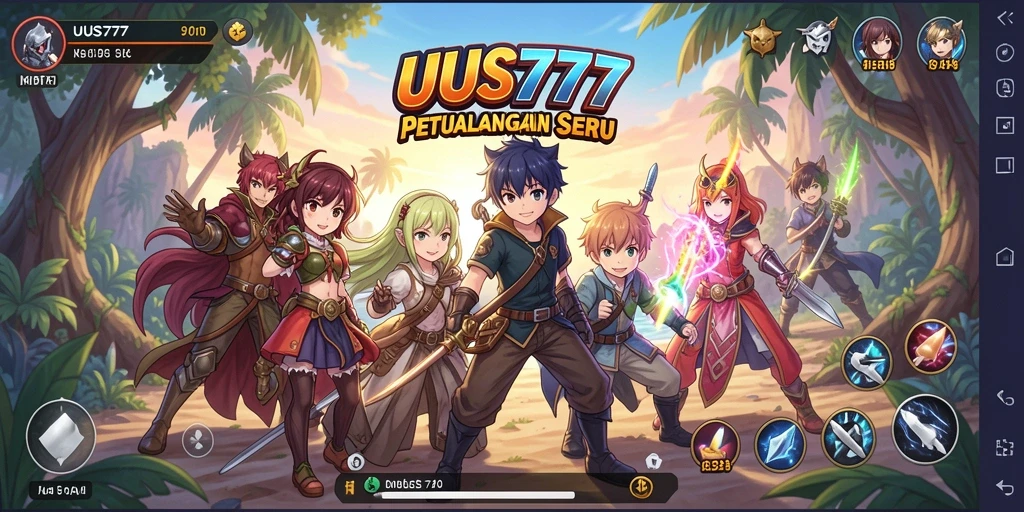Screenshot gameplay UUS777 yang menampilkan aksi karakter Anime.