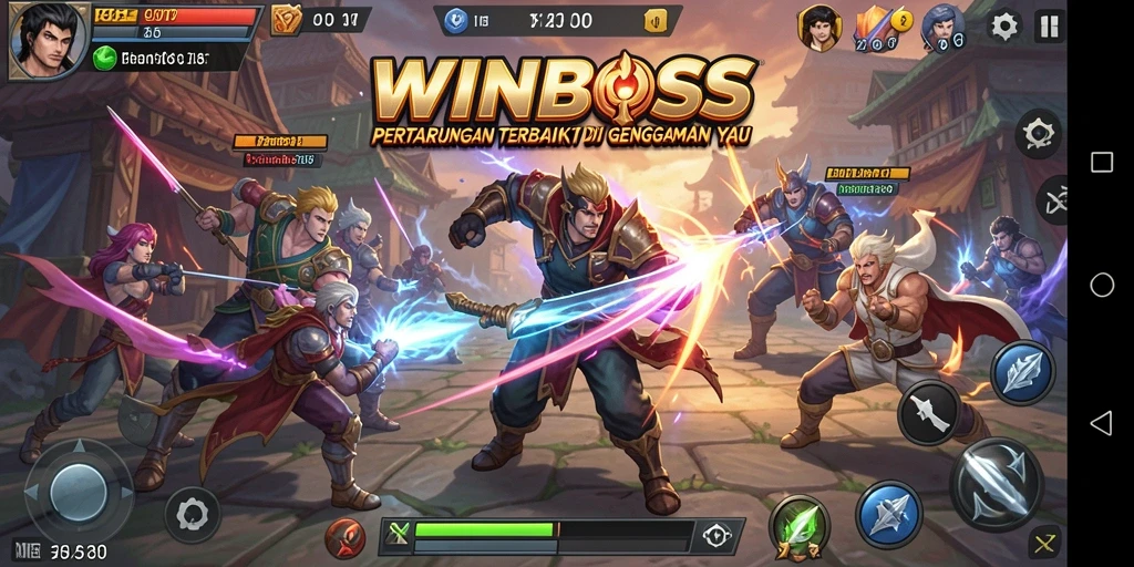 Gameplay <strong>WINBOSS</strong> yang seru dengan pertarungan yang mendebarkan.